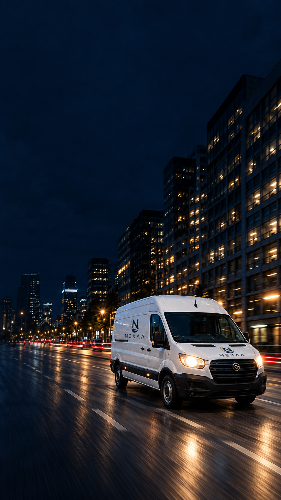 Camionnette NEXAA Express en intervention de nuit